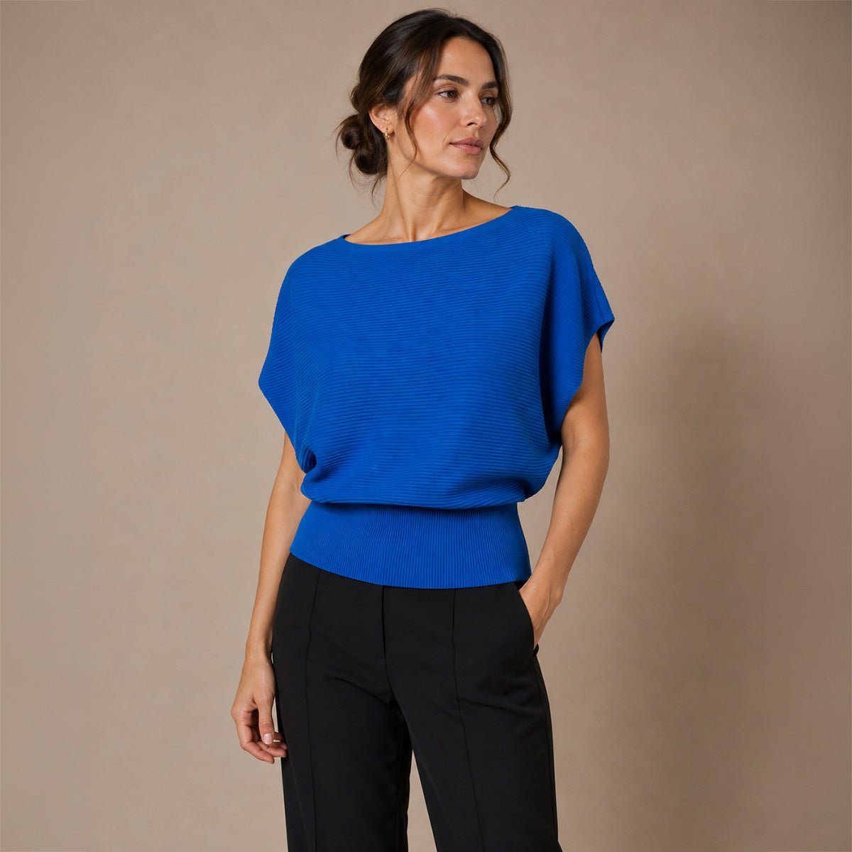 Reiss Meryl Cobalt Blue Asymmetric Knitted Top – L – Top product photo 1 | RewearableUK