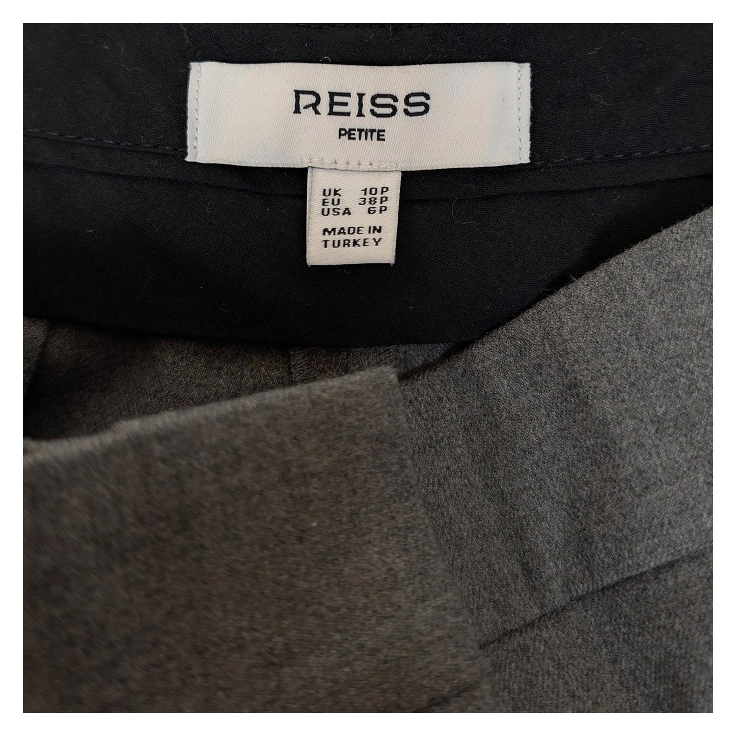reiss petite women size uk 10 p grey wide leg pleated smart trousers pants by Reiss – | RewearableUK