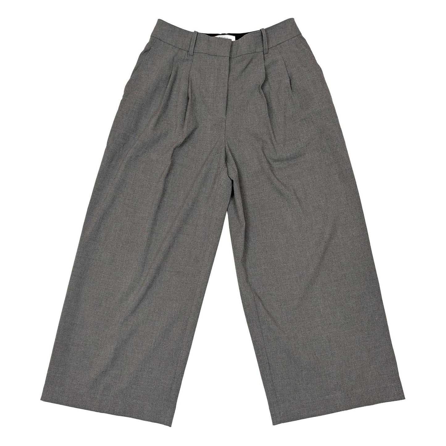 reiss petite women size uk 10 p grey wide leg pleated smart trousers pants by Reiss – | RewearableUK