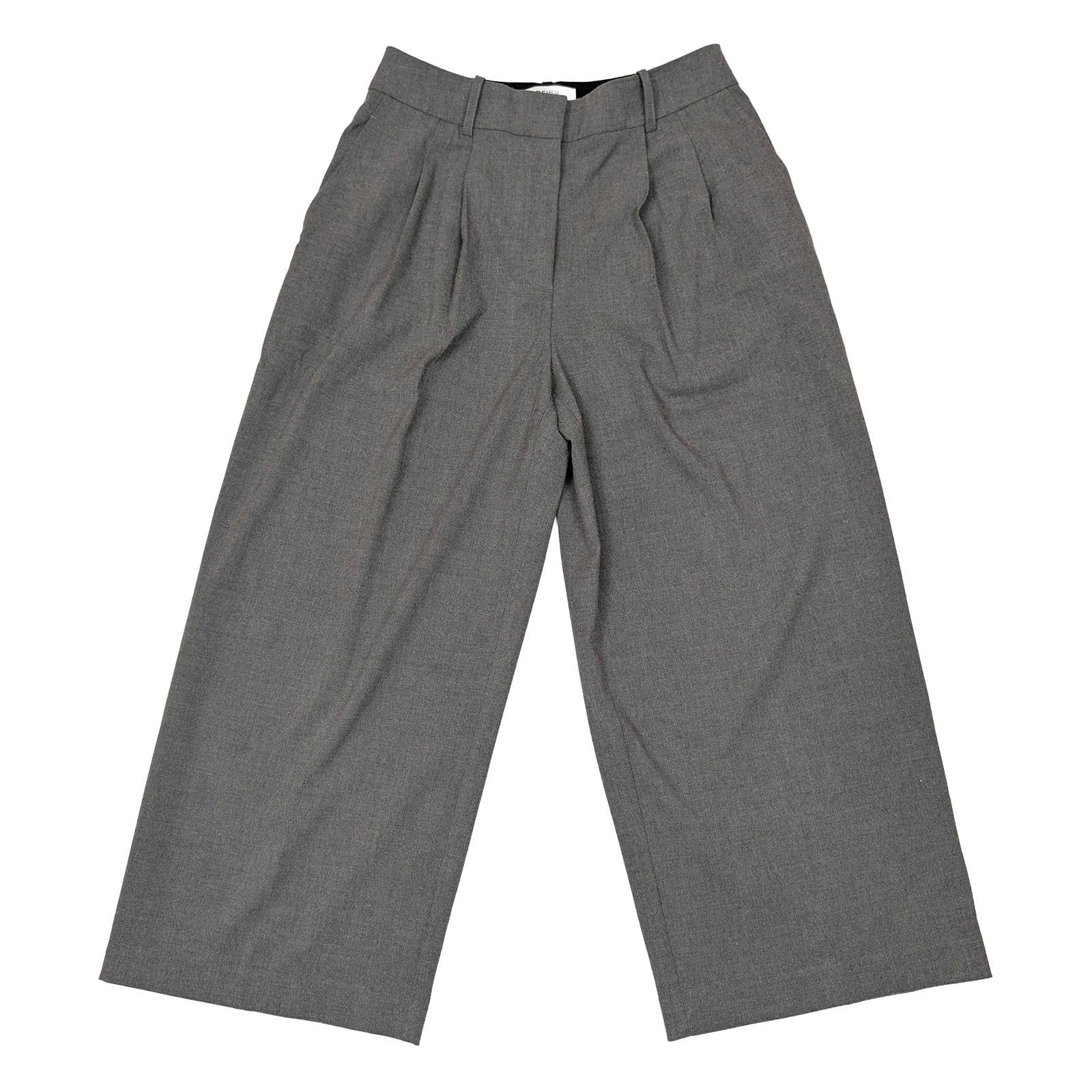 reiss petite women size uk 10 p grey wide leg pleated smart trousers pants by Reiss – | RewearableUK