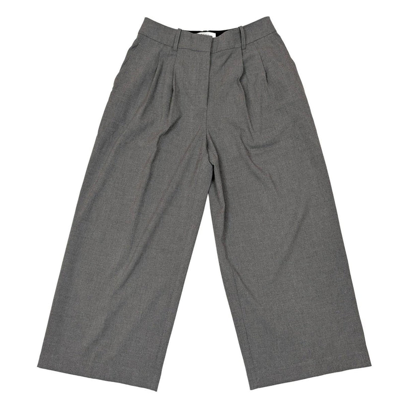 reiss petite women size uk 10 p grey wide leg pleated smart trousers pants by Reiss – | RewearableUK