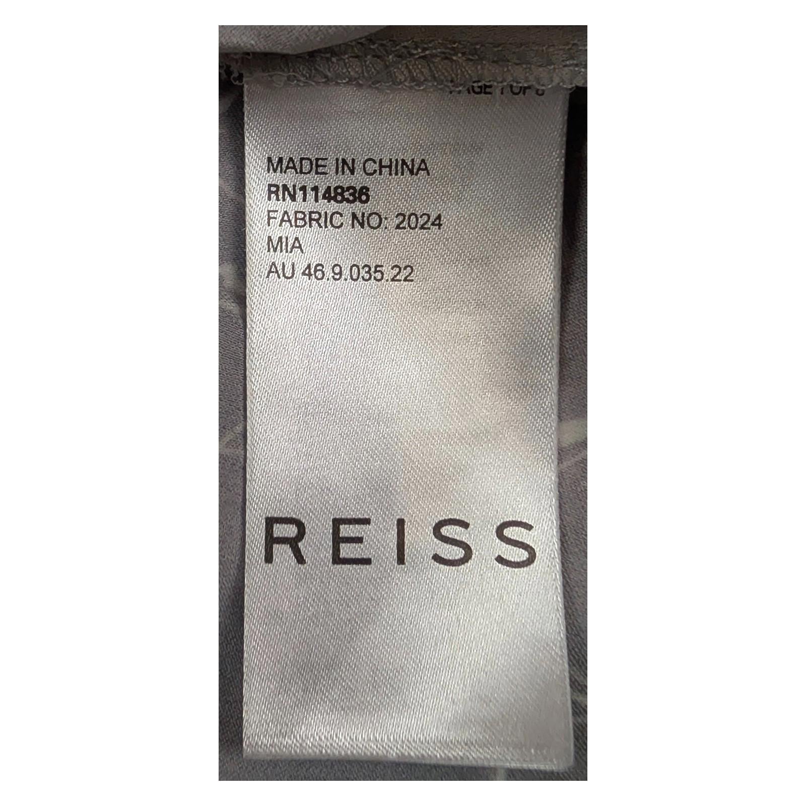 Reiss Shirt UK 10 Mia 100% Silk Abstract Floral Print Hidden Button Blouse by Reiss – | RewearableUK