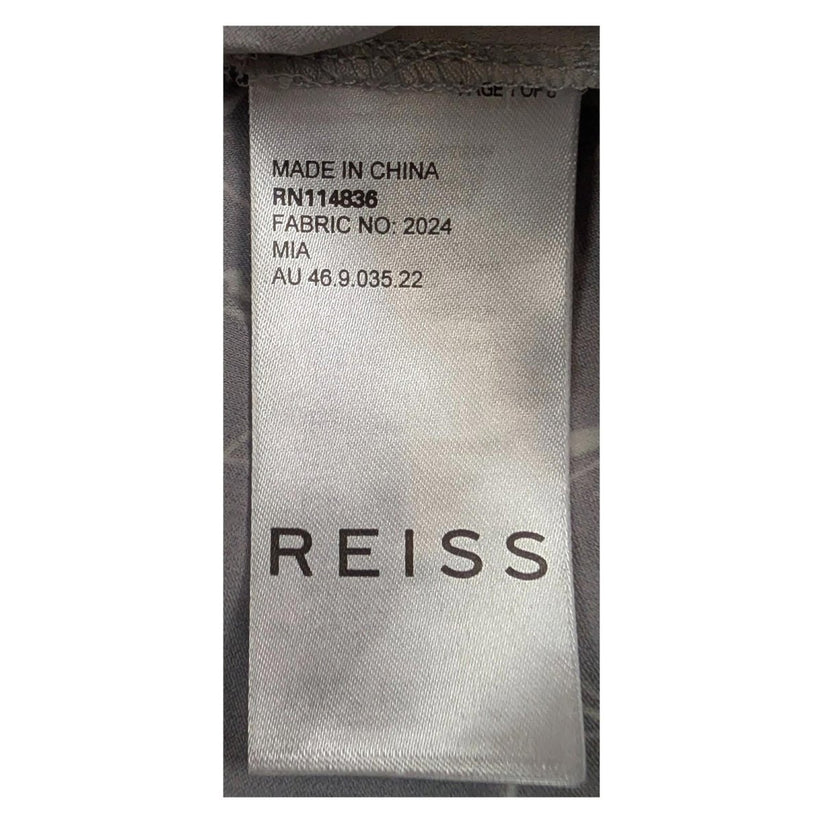 Reiss Shirt UK 10 Mia 100% Silk Abstract Floral Print Hidden Button Blouse by Reiss – | RewearableUK