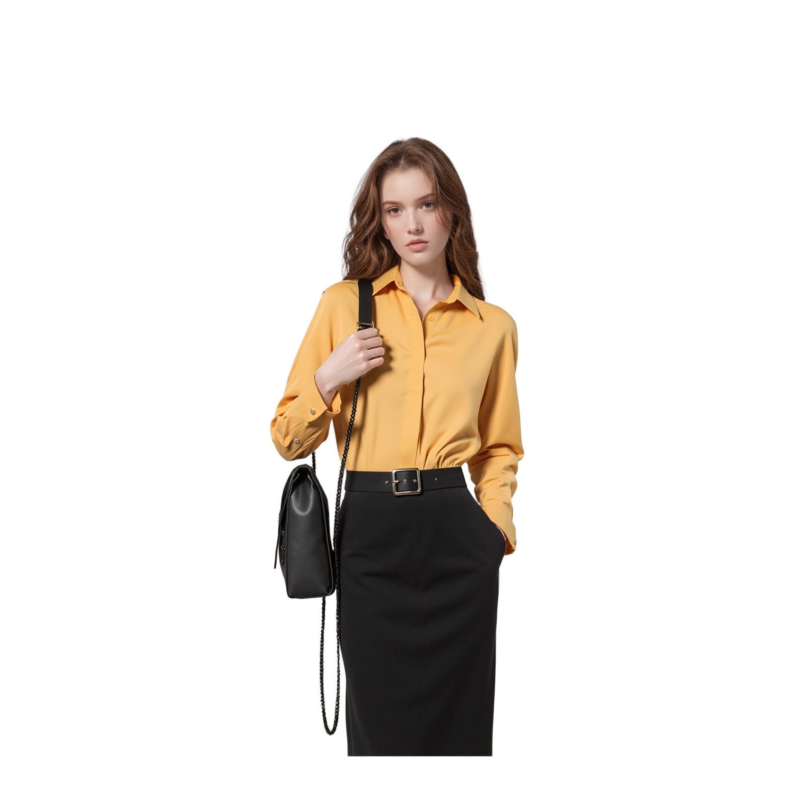 Reiss Silk Shirt Mustard Yellow Hidden Button | Women's UK 8 by Reiss – blouse | RewearableUK