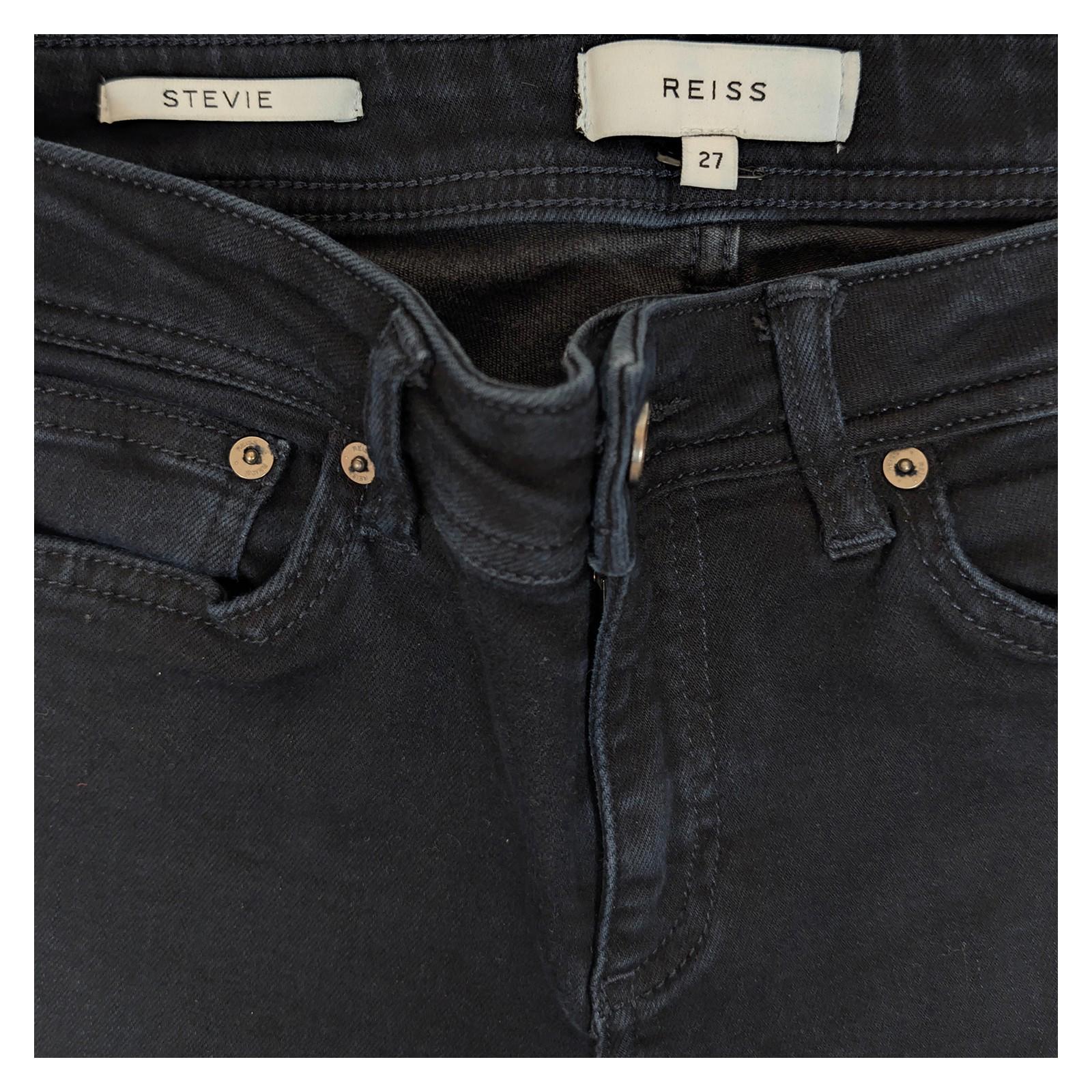 reiss stevie women size 27 black skinny mid rise stretch denim jeans trousers by Reiss – | RewearableUK