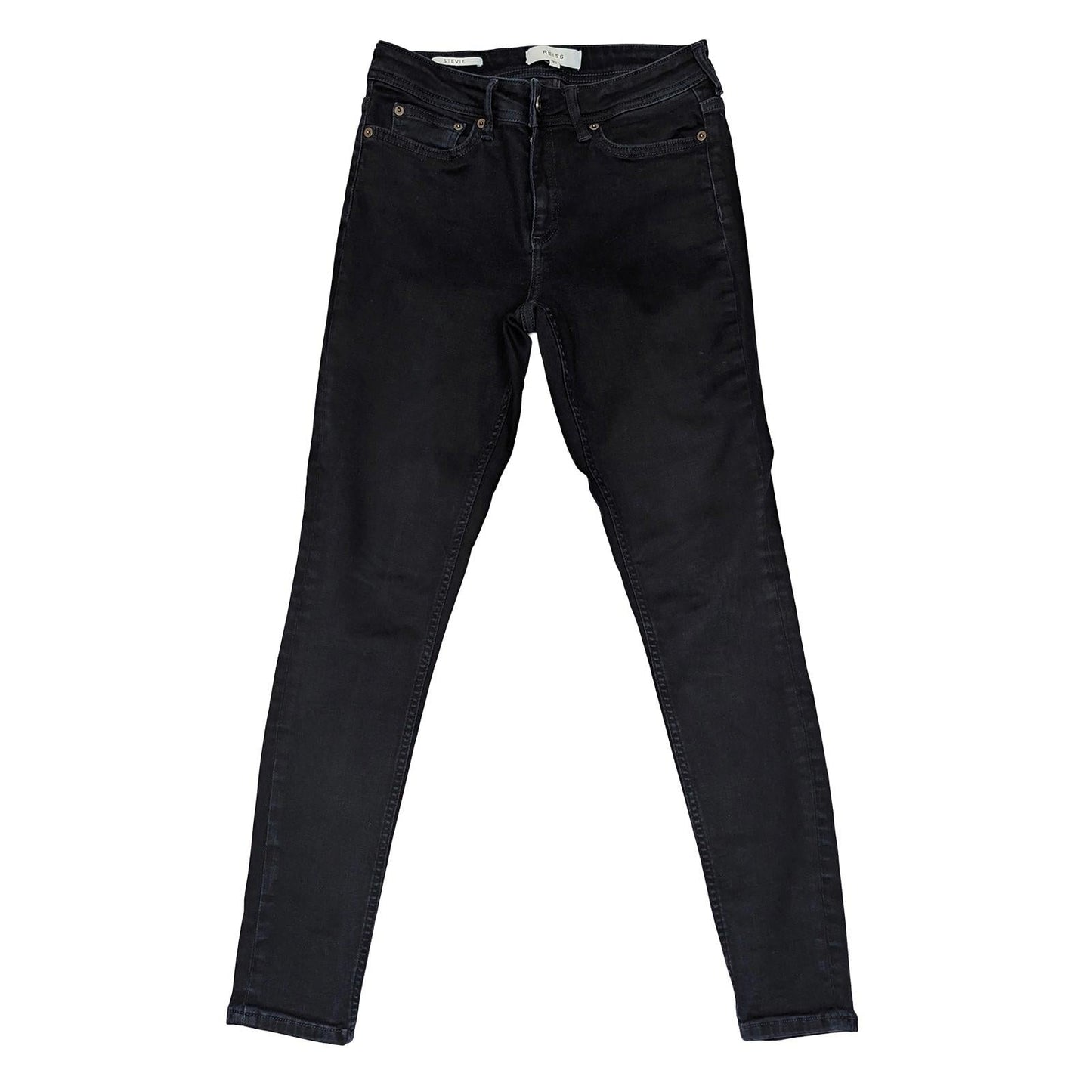 reiss stevie women size 27 black skinny mid rise stretch denim jeans trousers by Reiss – | RewearableUK