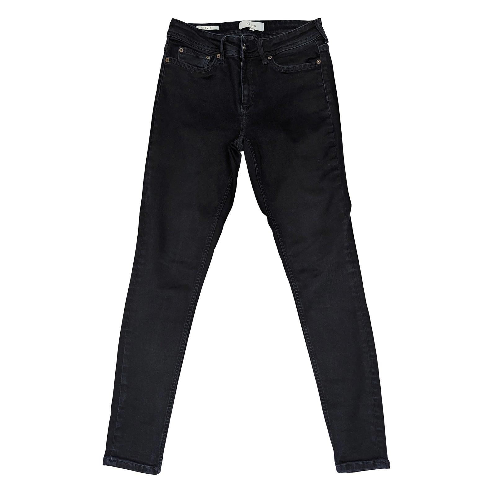 reiss stevie women size 27 black skinny mid rise stretch denim jeans trousers by Reiss – | RewearableUK