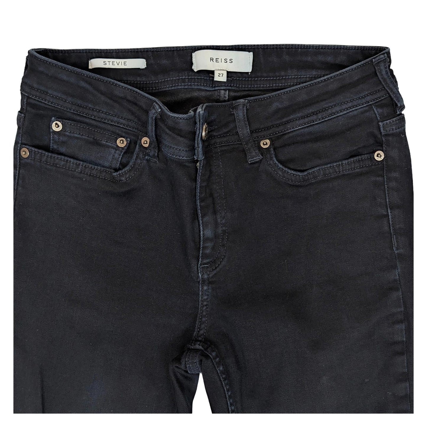 reiss stevie women size 27 black skinny mid rise stretch denim jeans trousers by Reiss – | RewearableUK