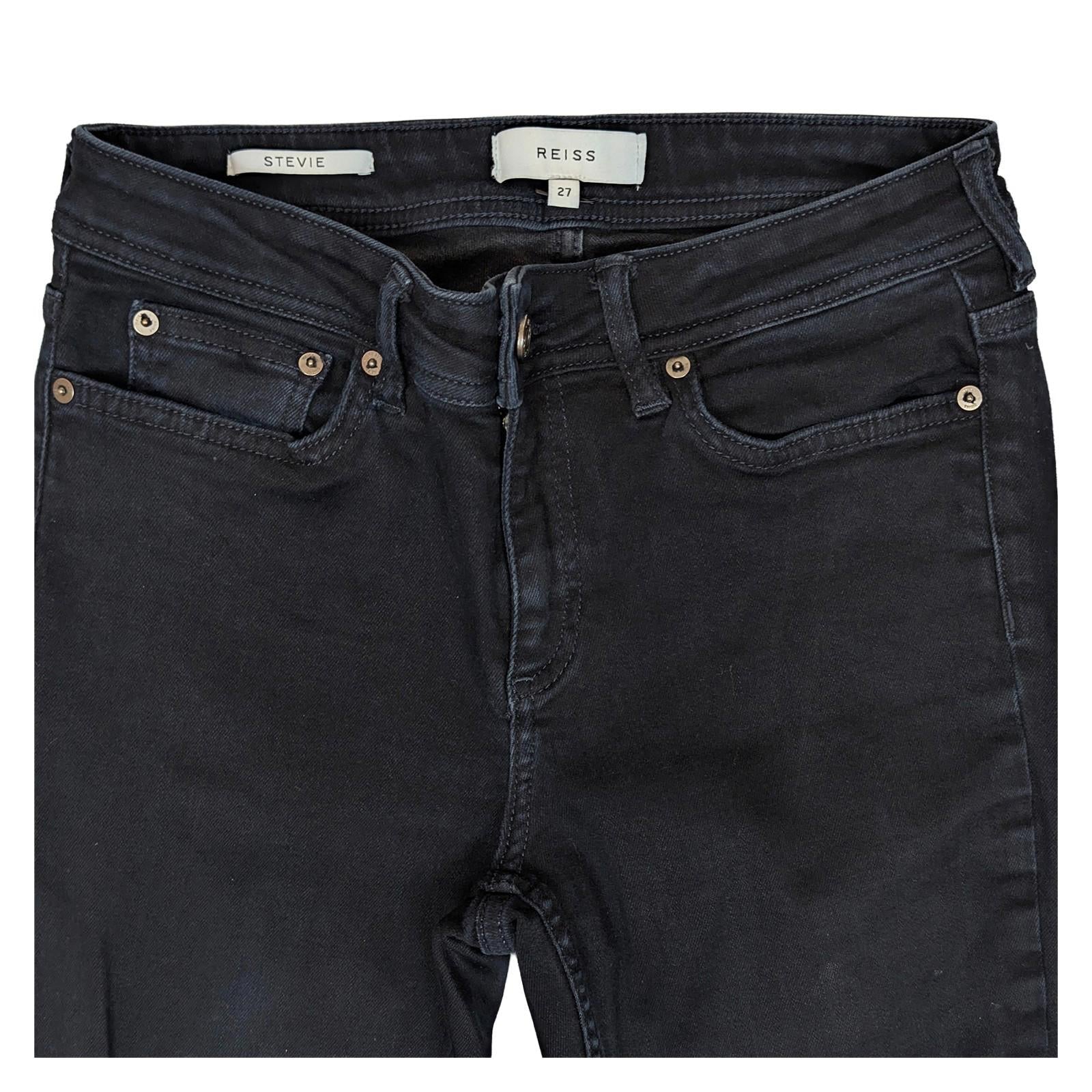 reiss stevie women size 27 black skinny mid rise stretch denim jeans trousers by Reiss – | RewearableUK