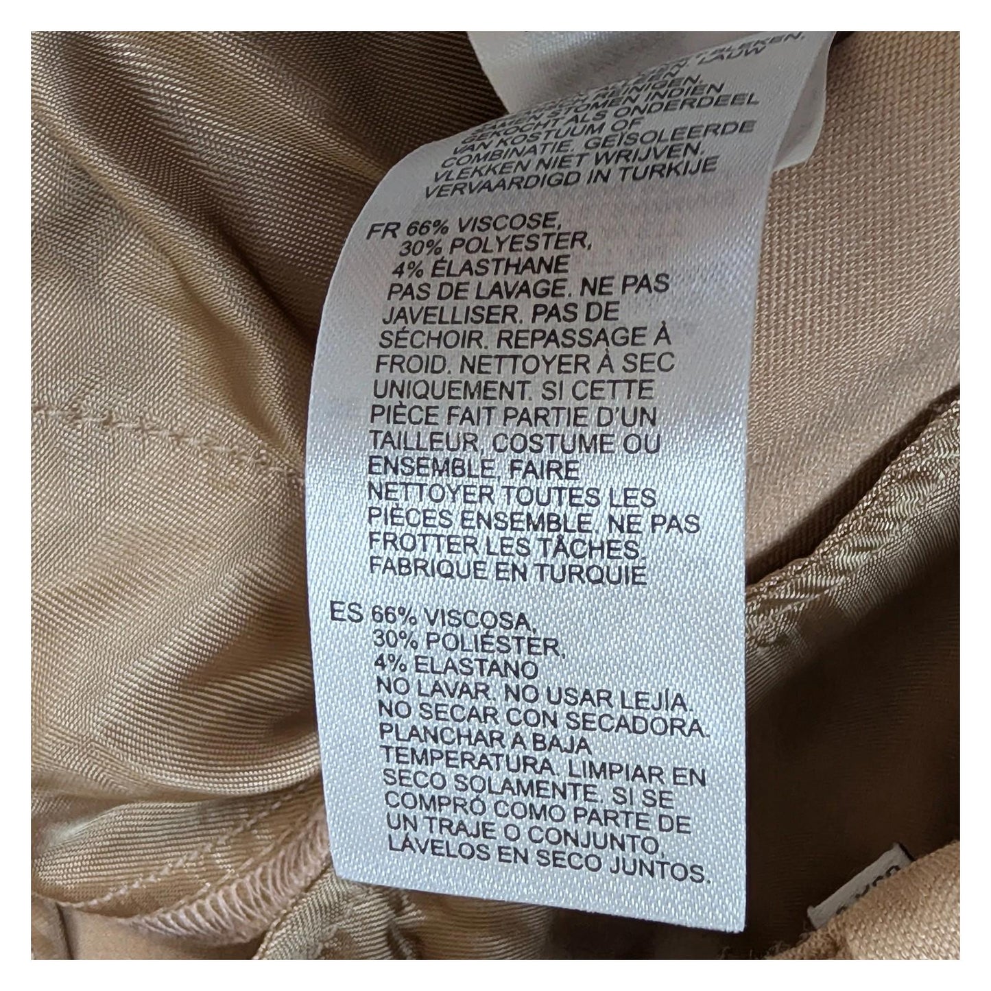 reiss trousers size 10 beige camel tailored slim smart office stretch by Reiss – trousers | RewearableUK