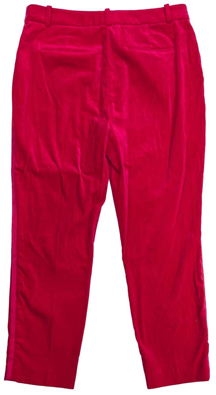 Reiss Velvet Trousers Size UK 16 R US 12 Rosa Pink Tuxedo Stripe Slim Cotton by Reiss – | RewearableUK