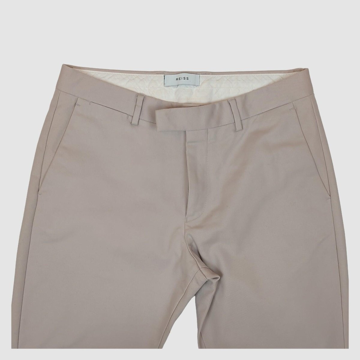 Reiss Westbury Men's Chino Trousers W32 Short 27.5in Leg Stone Beige Slim Fit – Formal Trousers product photo 3 | RewearableUK