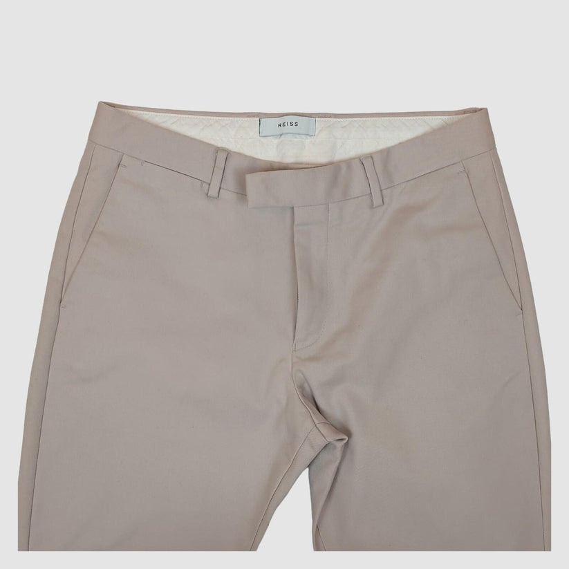 Reiss Westbury Men's Stone Beige Slim Fit Chino Trousers W32 Short 27.5in Leg | RewearableUK