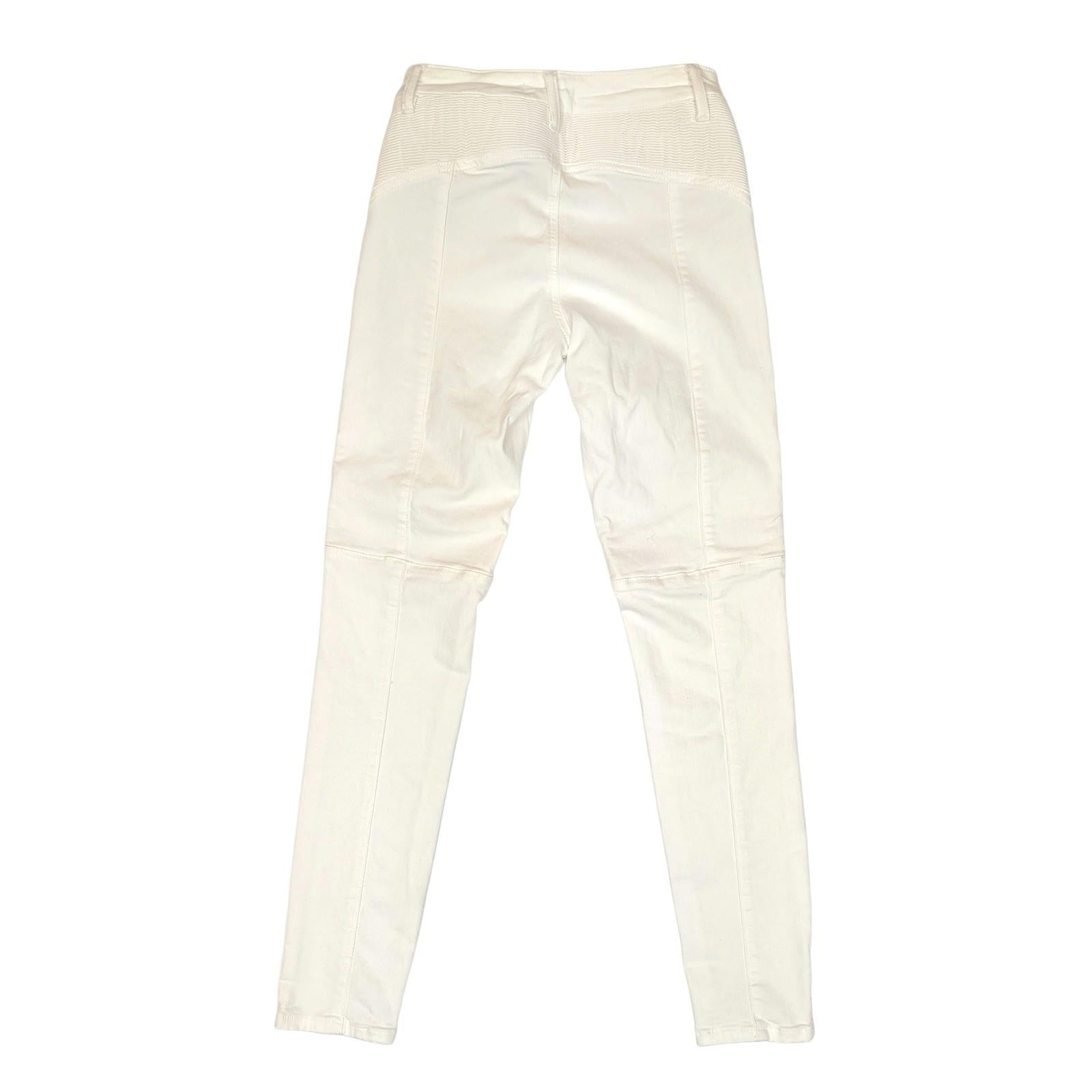 reiss women size 26 white harley biker skinny stretch denim jeans trousers by Reiss – | RewearableUK
