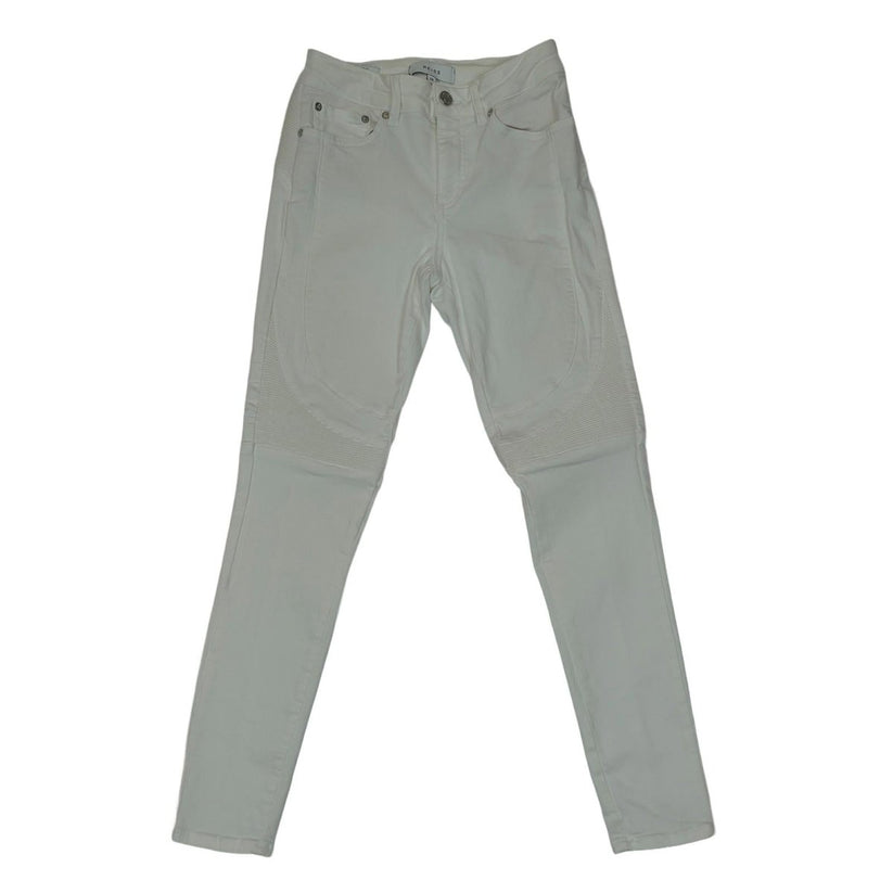 reiss women size 26 white harley biker skinny stretch denim jeans trousers by Reiss – | RewearableUK
