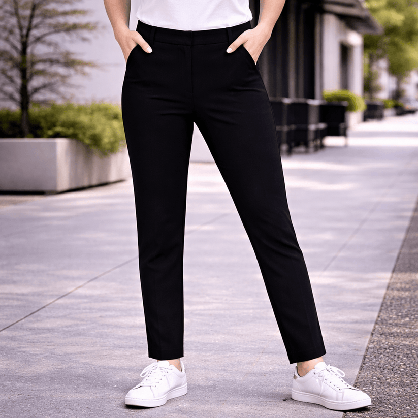 reiss womens black smart tailored slim fit ankle zip trousers size 6 by Reiss – trousers | RewearableUK