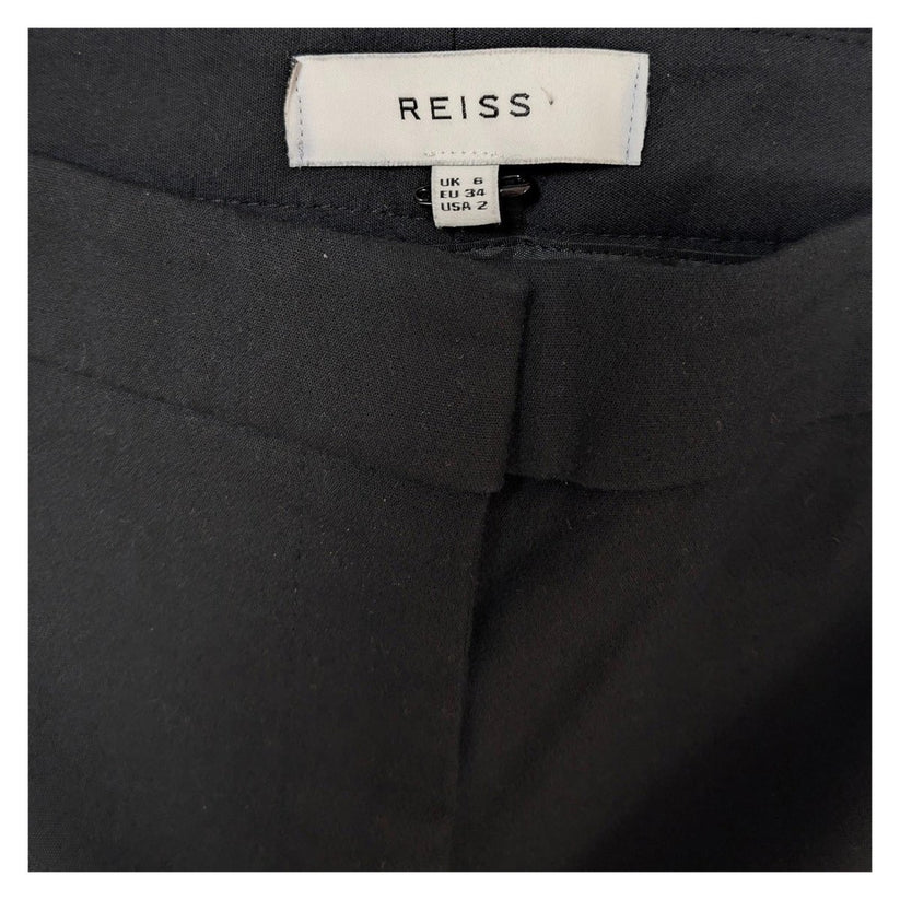reiss womens black smart tailored trousers size 6 slim fit ankle zips by Reiss – trousers | RewearableUK