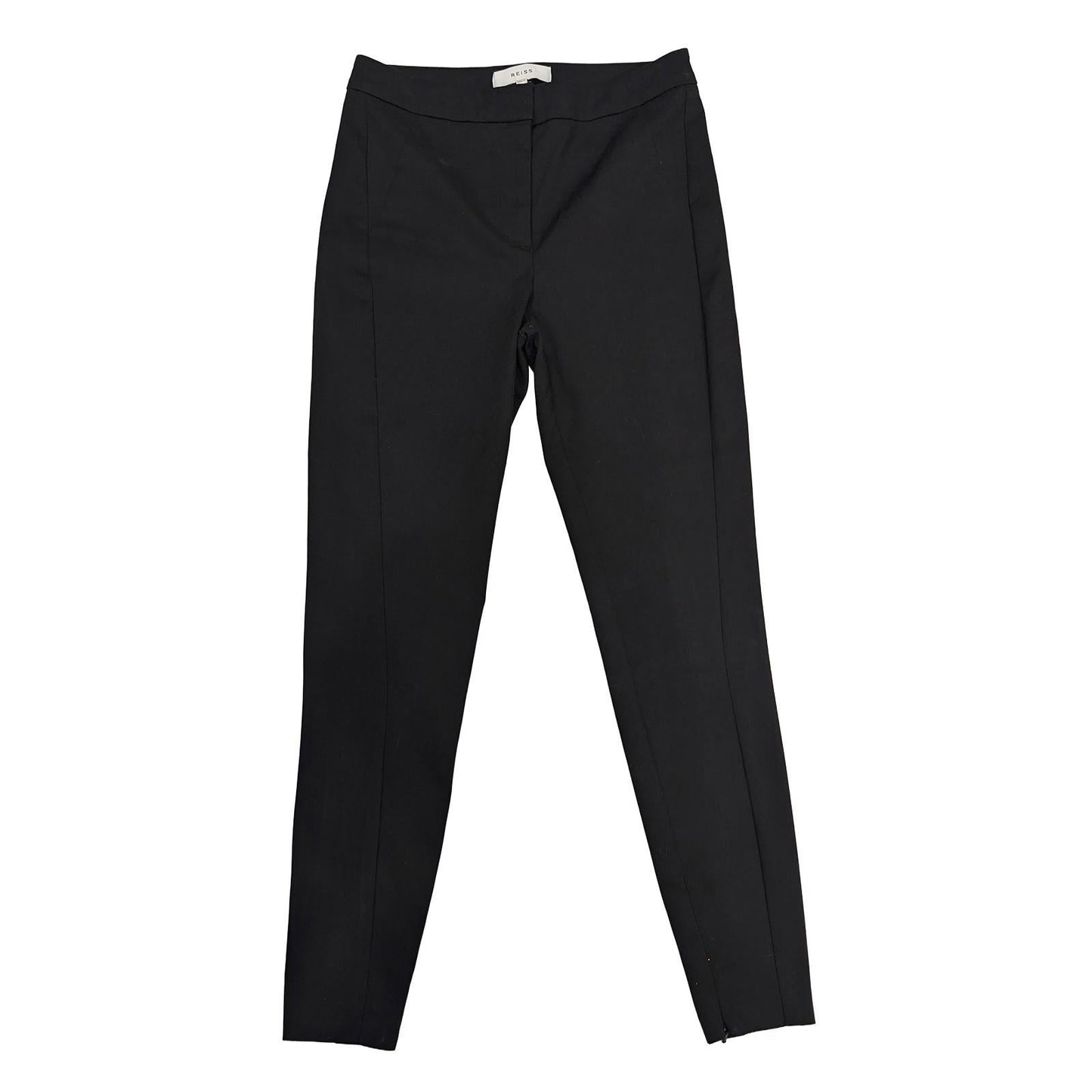 reiss womens black smart tailored trousers size 6 slim fit ankle zips by Reiss – trousers | RewearableUK