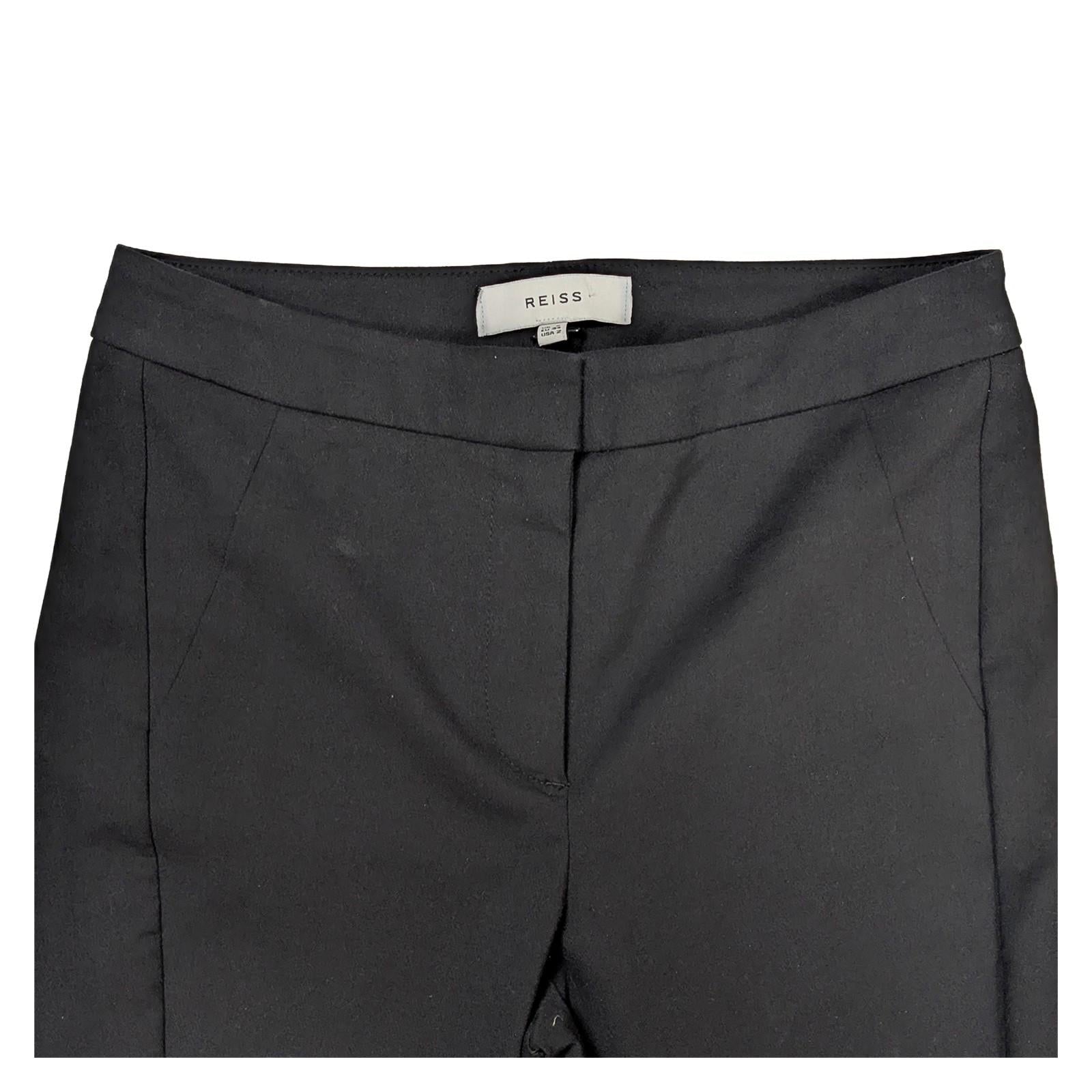 reiss womens black smart tailored trousers size 6 slim fit ankle zips by Reiss – trousers | RewearableUK