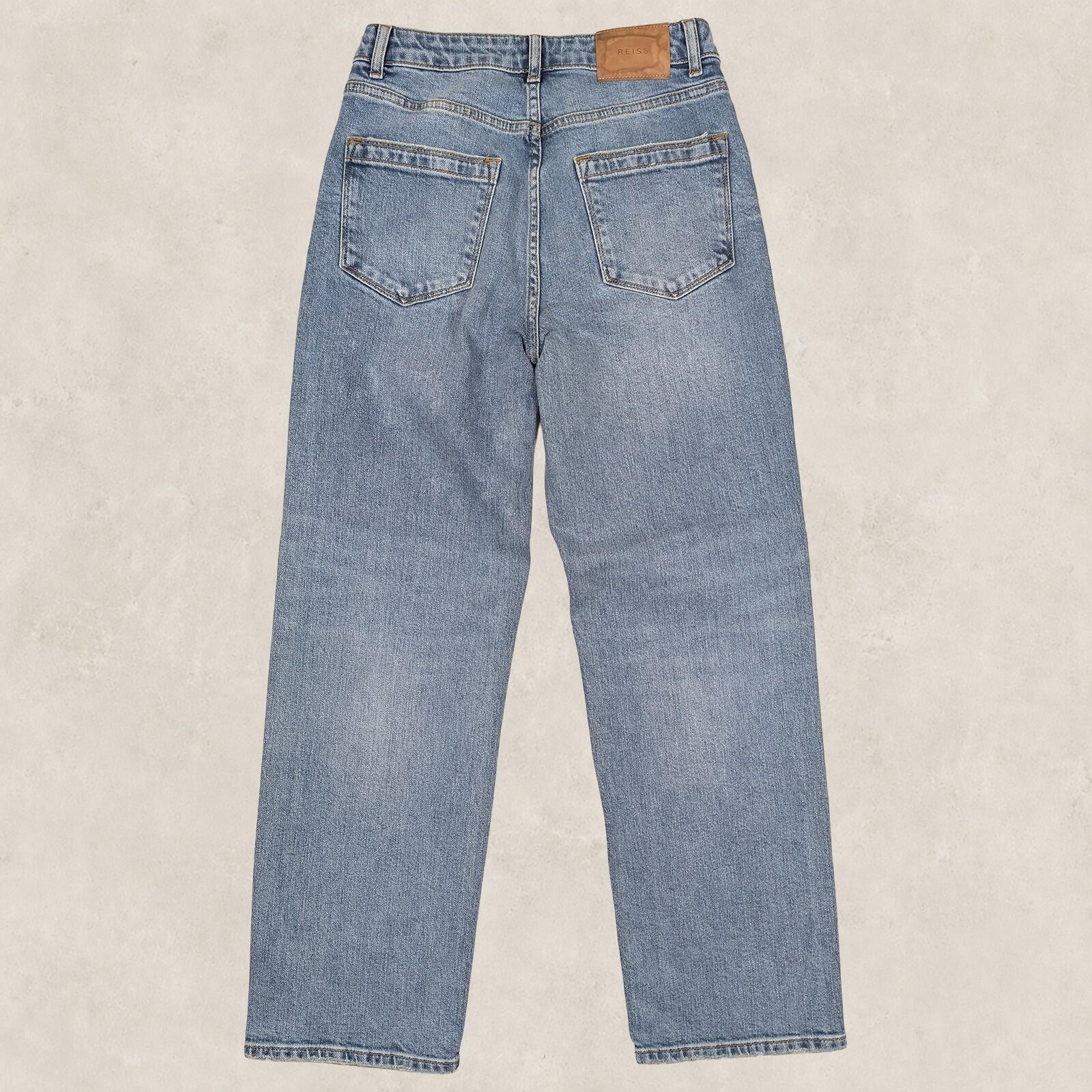 reiss womens blue wash straight fit denim jeans size 25 r by Reiss – JEANS | RewearableUK