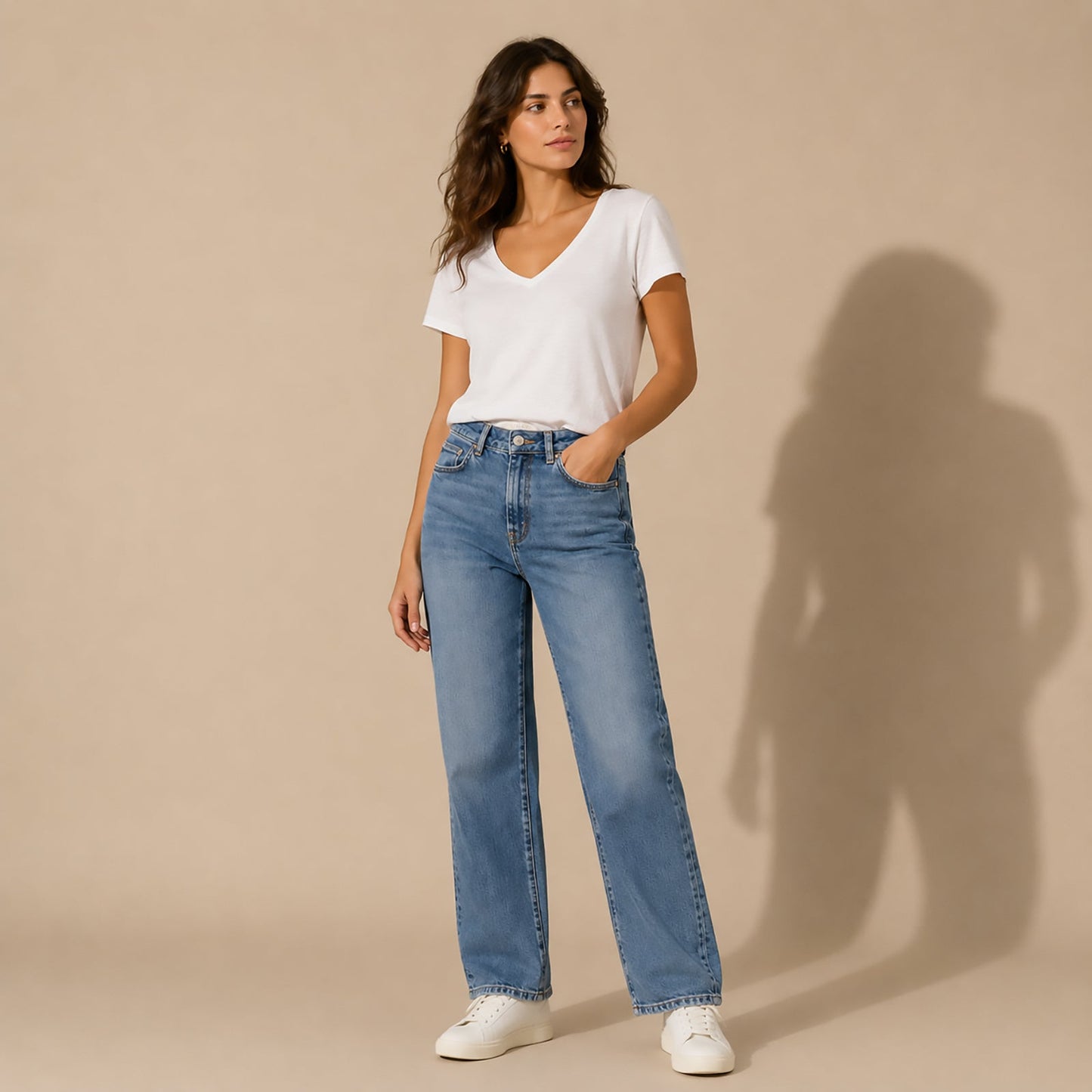 reiss womens blue wash straight fit denim jeans size 25 r by Reiss – JEANS | RewearableUK