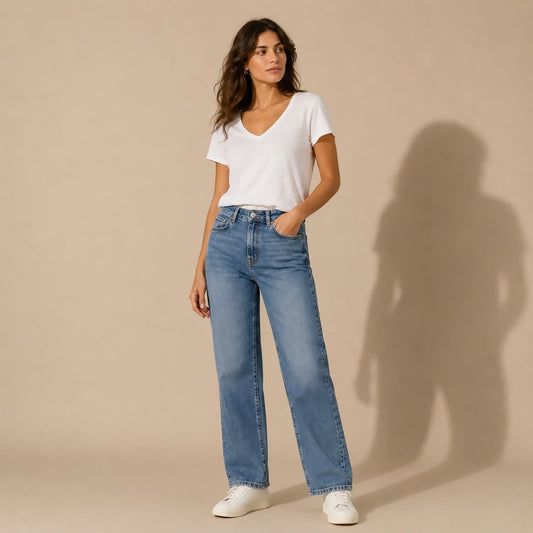 reiss womens blue wash straight fit denim jeans size 25 r by Reiss – JEANS | RewearableUK