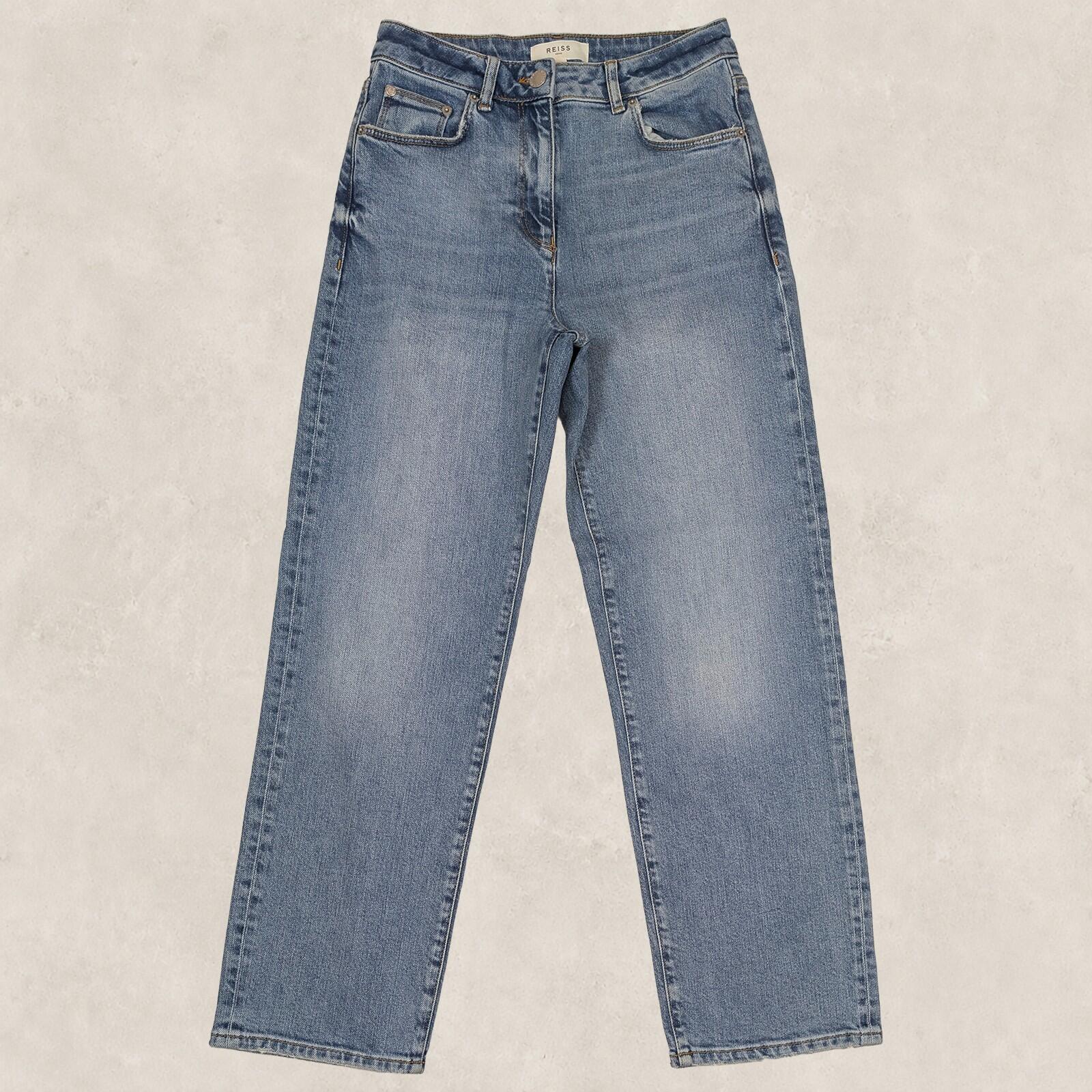 reiss womens blue wash straight fit denim jeans size 25 r by Reiss – JEANS | RewearableUK