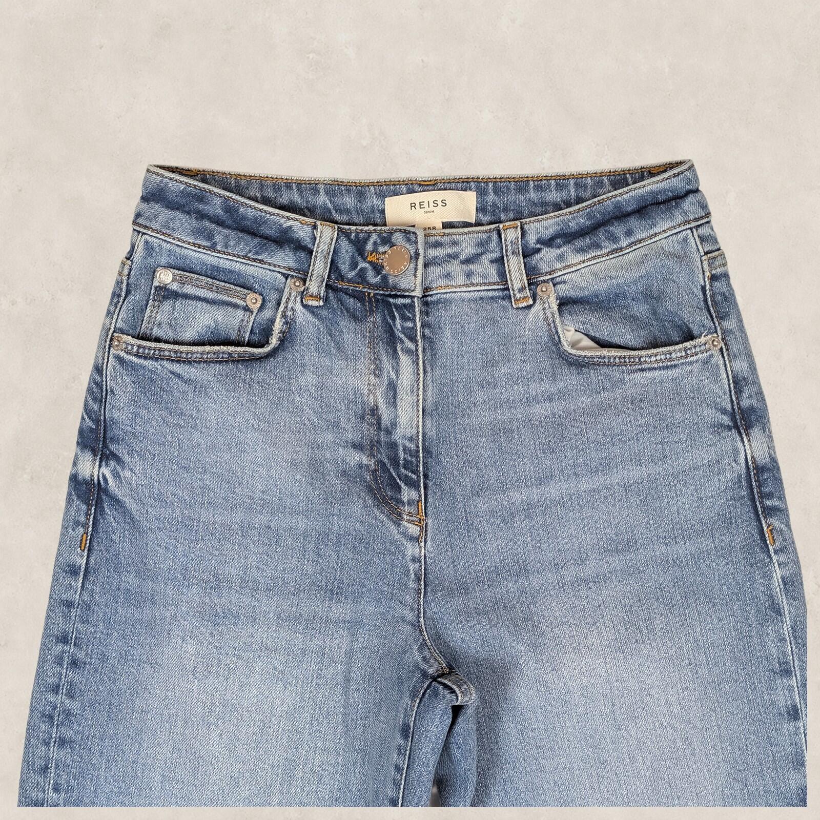 reiss womens blue wash straight fit denim jeans size 25 r by Reiss – JEANS | RewearableUK