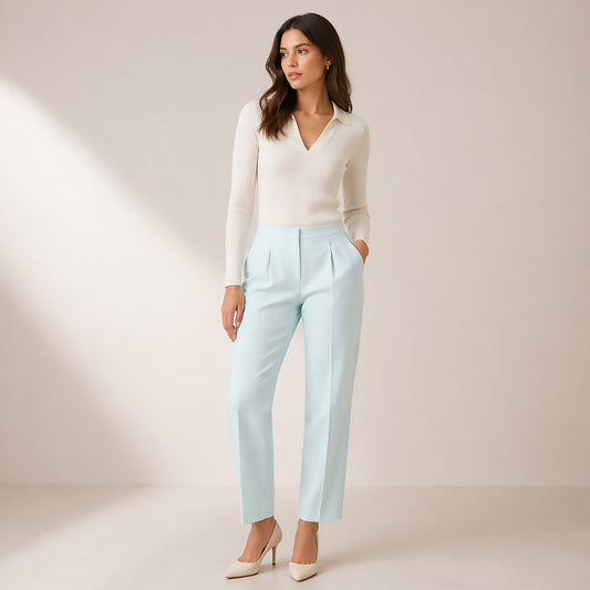 Reiss Womens Light Blue Tailored Trousers UK8 Smart Elegant Pants by Reiss – SMART | RewearableUK