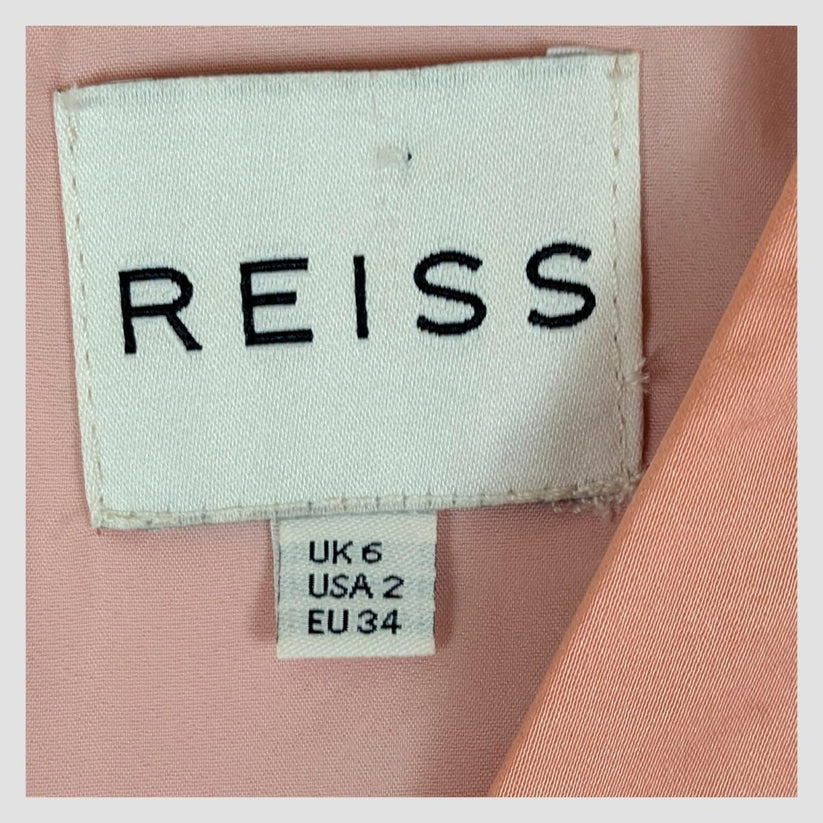 Reiss Womens Peach Pink Tailored Pleated Occasion Dress UK 6 by Reiss – | RewearableUK