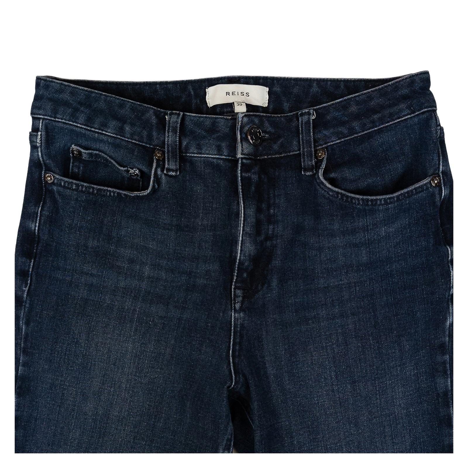 Reiss Women's Skinny Jeans Size 29 Dark Blue Indigo Stretch Denim Mid Rise Smart by Reiss – | RewearableUK
