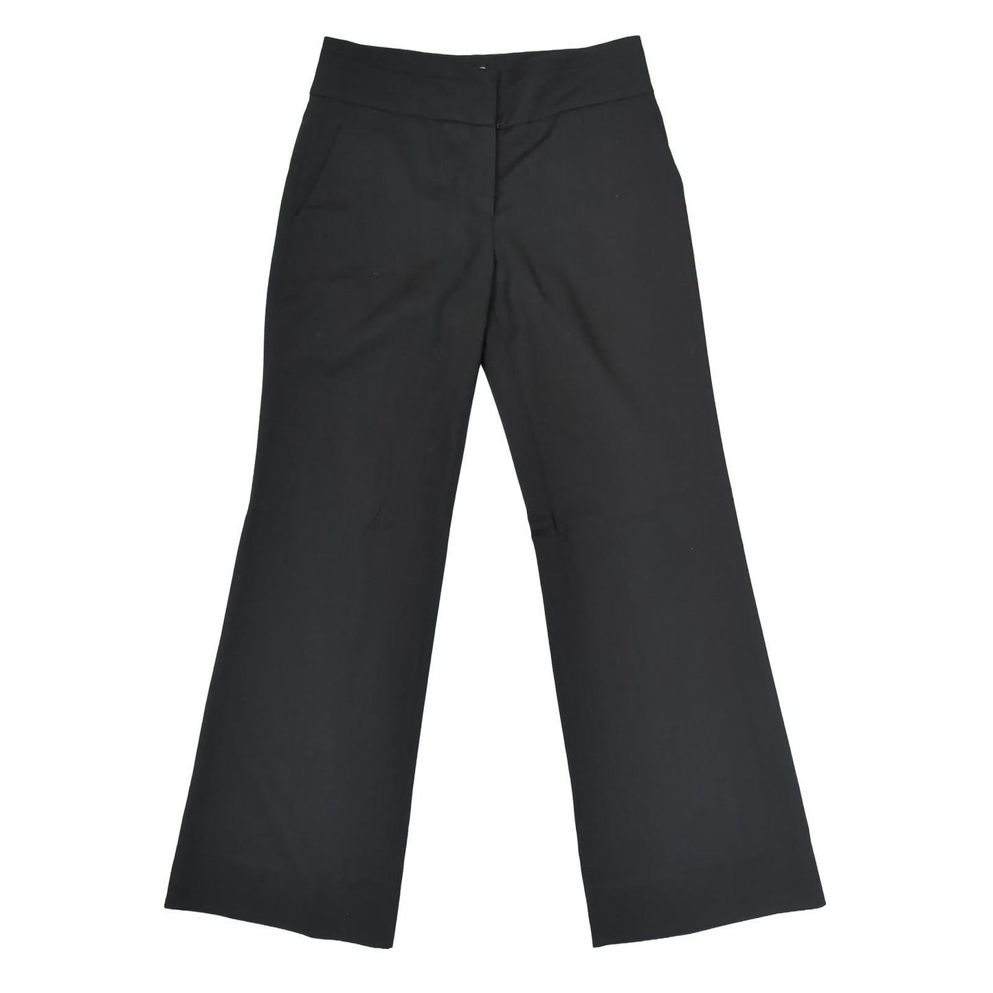 Reiss Women's UK 10 Black Wool Blend Wide Leg Trousers Smart Tailored Pants by Reiss – | RewearableUK