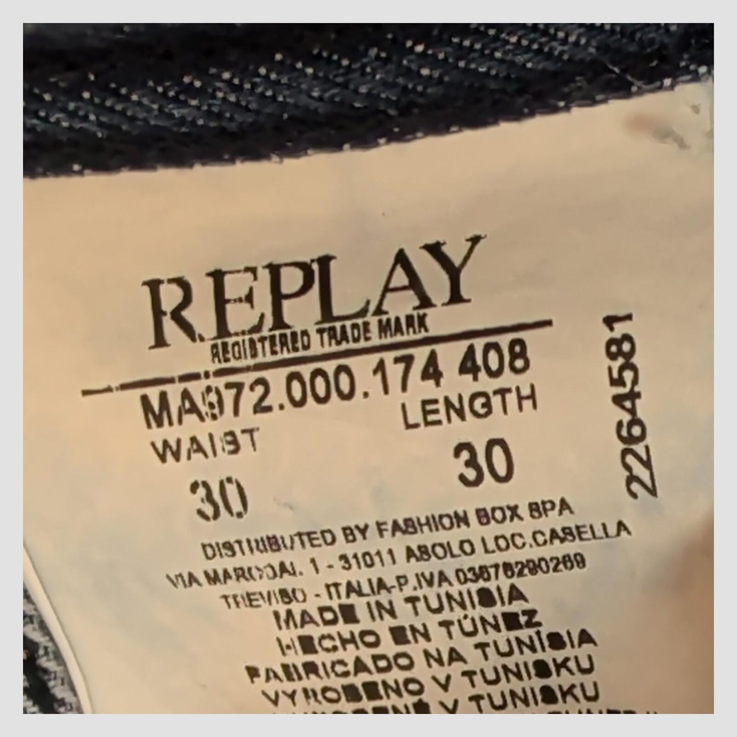 replay grover mens medium blue straight fit premium denim jeans size w30 l30 by Replay – JEANS | RewearableUK