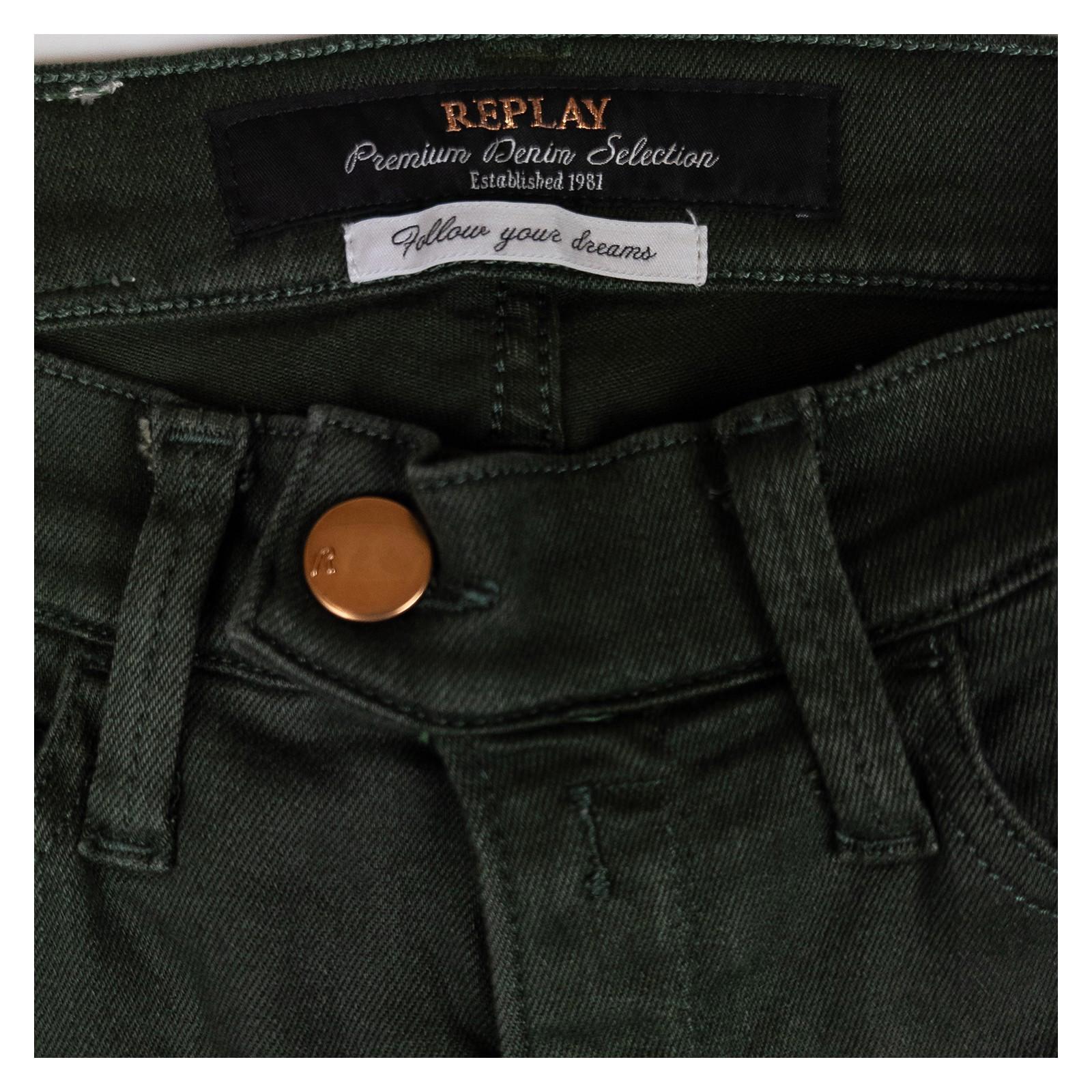 Replay Jeans Women's W25 L30 Dark Green Skinny Fit Premium Stretch Denim Pants by Replay – | RewearableUK
