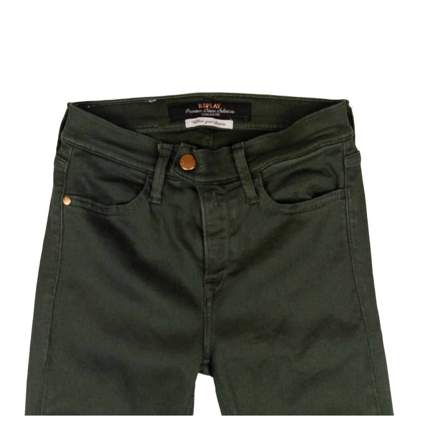 Replay Jeans Women's W25 L30 Dark Green Skinny Fit Premium Stretch Denim Pants by Replay – | RewearableUK