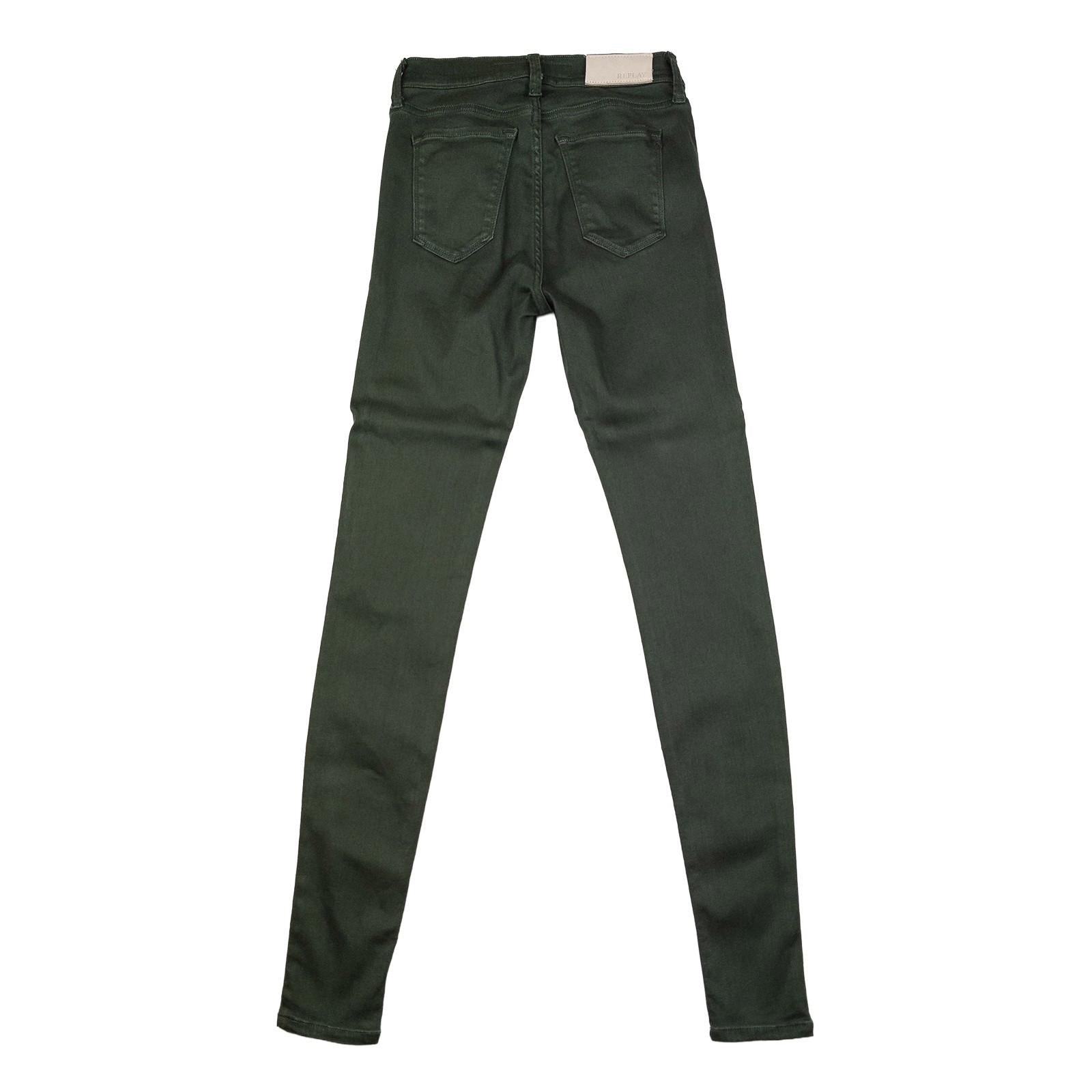 Replay Jeans Women's W25 L30 Dark Green Skinny Fit Premium Stretch Denim Pants by Replay – | RewearableUK