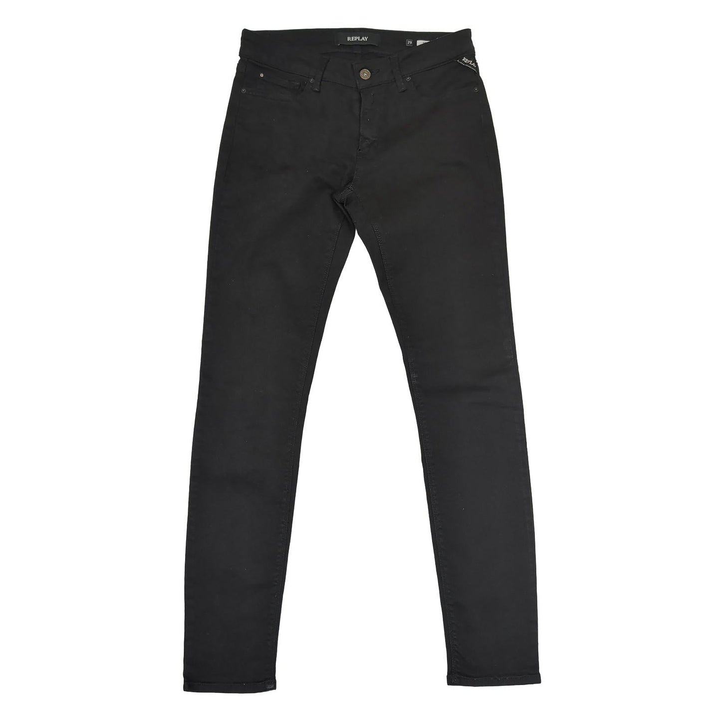 replay new luz womens size w29 black low rise skinny fit stretch denim jeans by Replay – | RewearableUK
