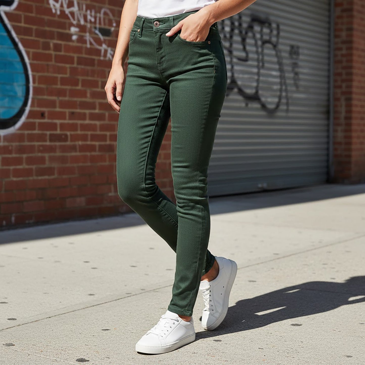 Replay Skinny Fit Jeans Dark Green | Women's W25 L30 by Replay – JEANS | RewearableUK