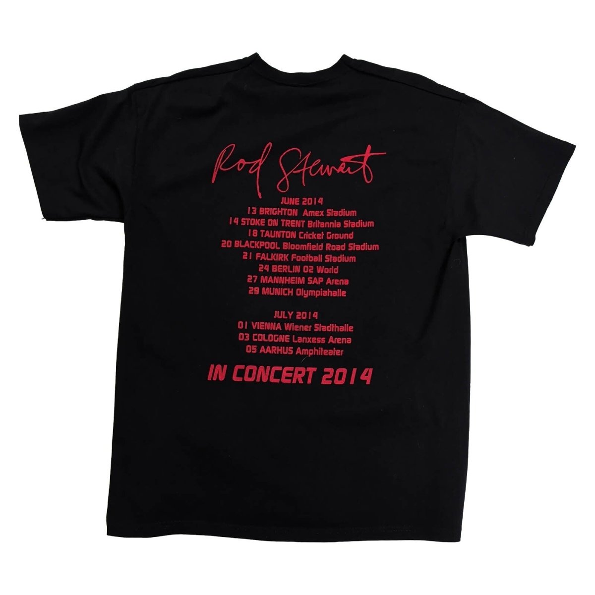 Rod Stewart In Concert 2014 Tour T-Shirt XL Black Double Sided Band Tee – product photo 2 | RewearableUK