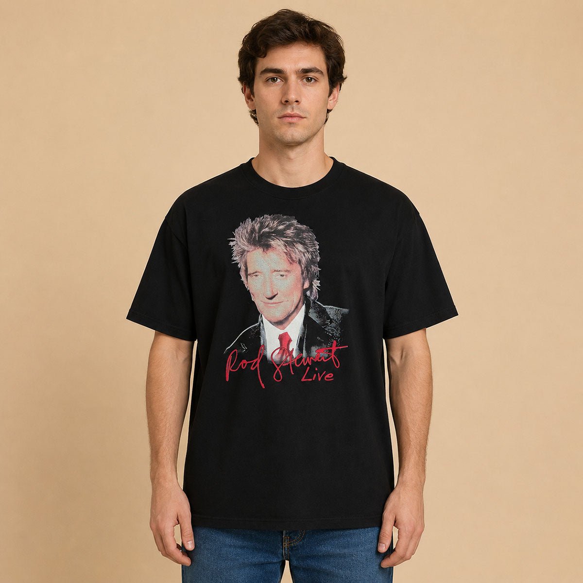 Rod Stewart In Concert 2014 Tour T-Shirt XL Black Double-Sided – Music T-Shirt product photo 1 | RewearableUK