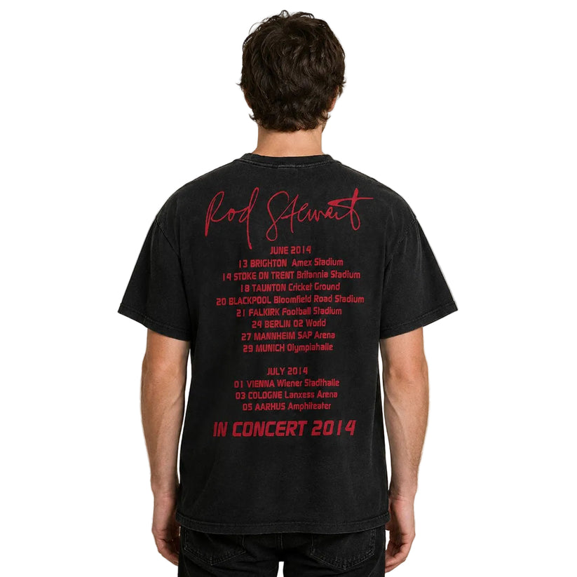 Rod Stewart In Concert 2014 Tour T-Shirt XL Black Double-Sided – Music T-Shirt product photo 2 | RewearableUK
