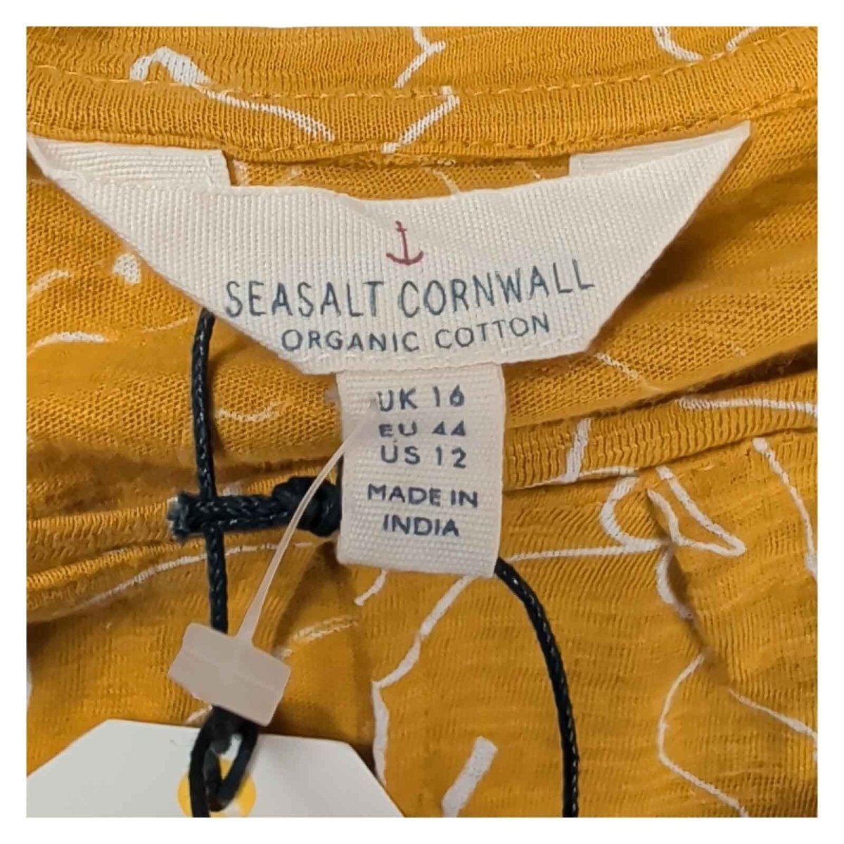 Seasalt Cornwall Bright Beach Vest UK 16 Mustard Organic Cotton Nude Print BNWT – product photo 4 | RewearableUK