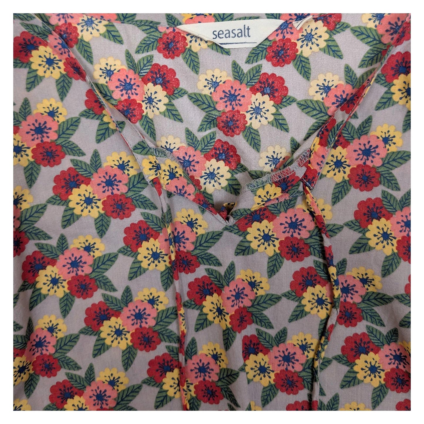 Seasalt Cornwall Cobb's Well Top Size UK 18 Floral Cotton Sleeveless Tie Neck Ve by Seasalt – | RewearableUK