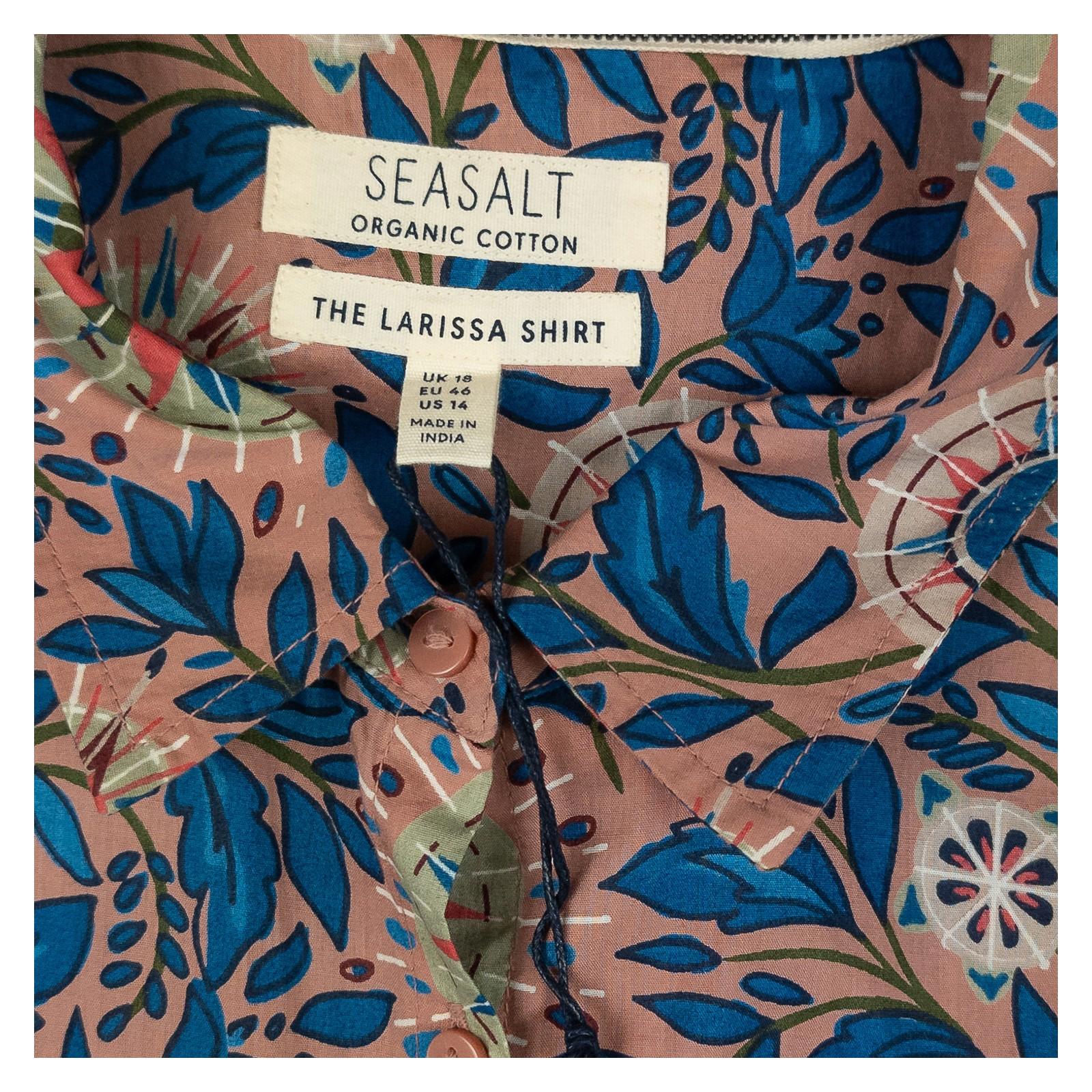Seasalt Cornwall Woman Organic Cotton Shirt Size UK 14 Larissa Floral Crinkle Pi by Seasalt – | RewearableUK
