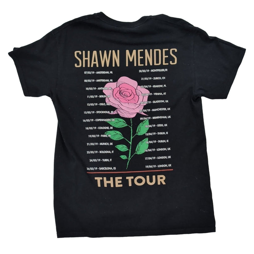 Shawn Mendes The Tour 2019 T-Shirt M Black Gildan Front Back Dates – product photo 2 | RewearableUK
