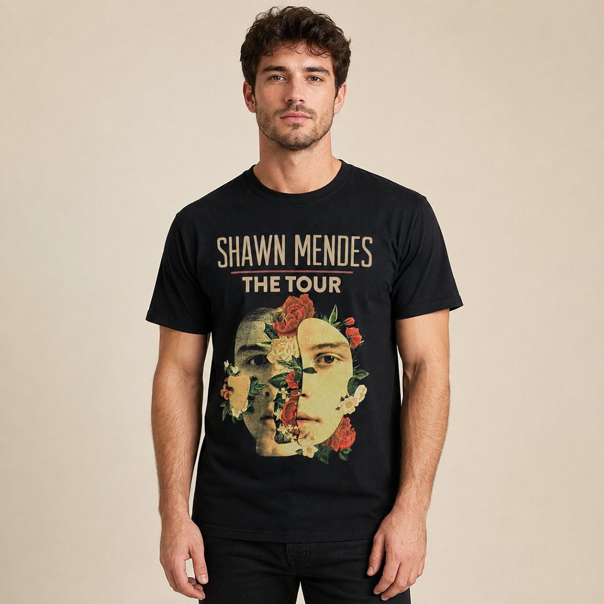 Shawn Mendes The Tour 2019 T-Shirt M Black – Music T-Shirt product photo 1 | RewearableUK