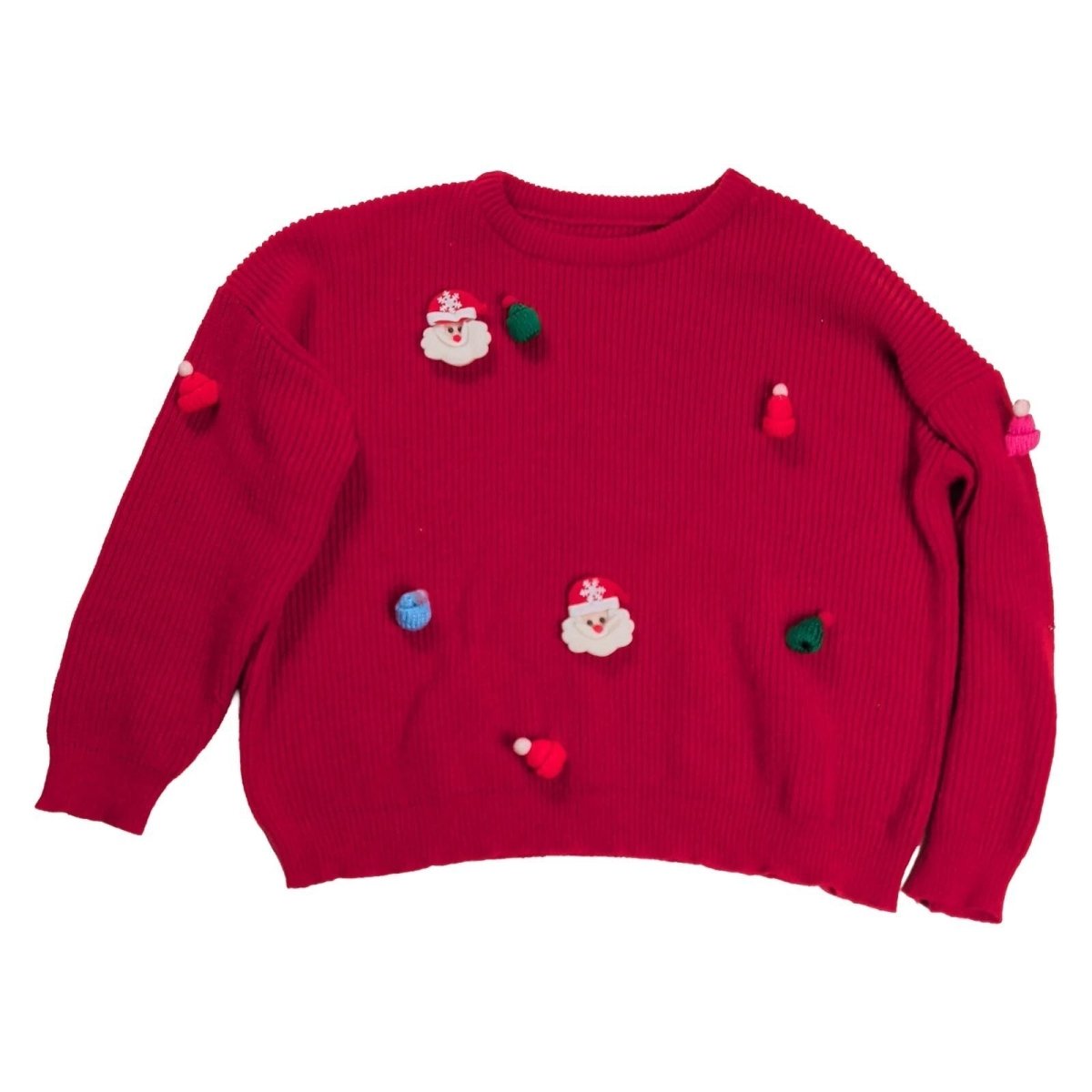 SHEIN Curve Women's Christmas Jumper 2XL Red 3D Santa Festive Xmas Knit – product photo 1 | RewearableUK