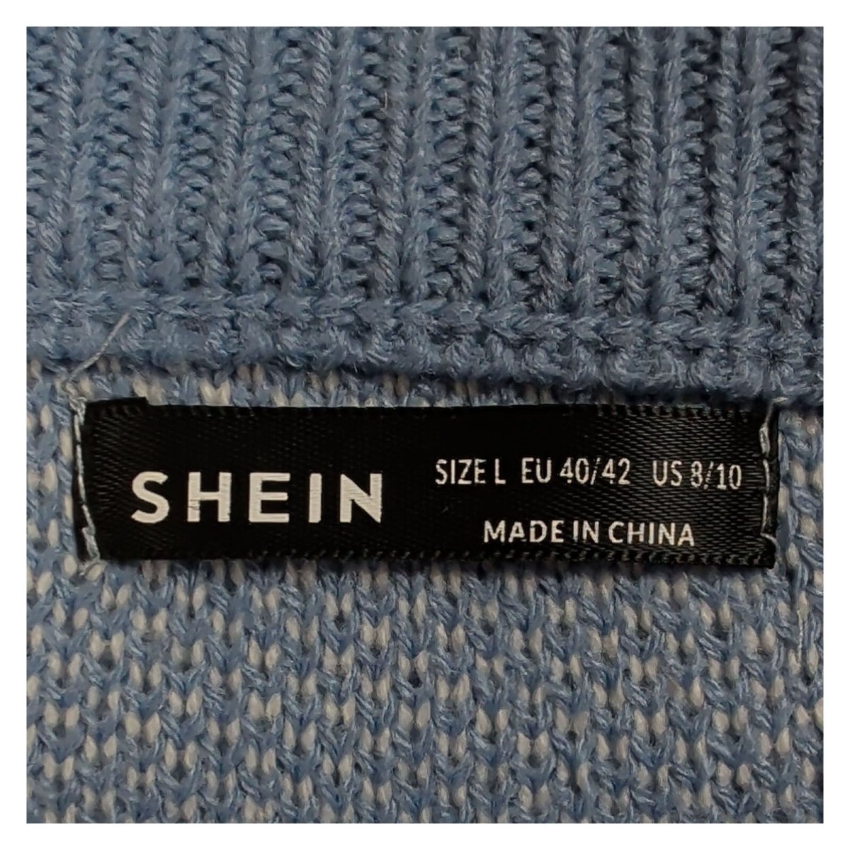 SHEIN Womens Christmas Jumper L Blue Tufted Trees Snowflakes Acrylic – product photo 3 | RewearableUK