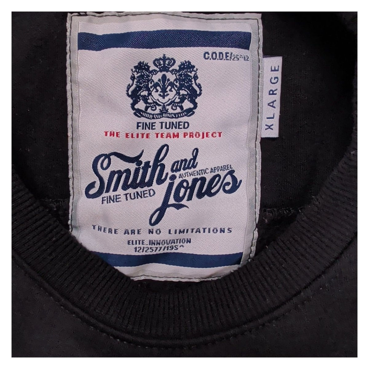Smith and Jones Mens Sweatshirt XL Black Graphic Print – product photo 8 | RewearableUK