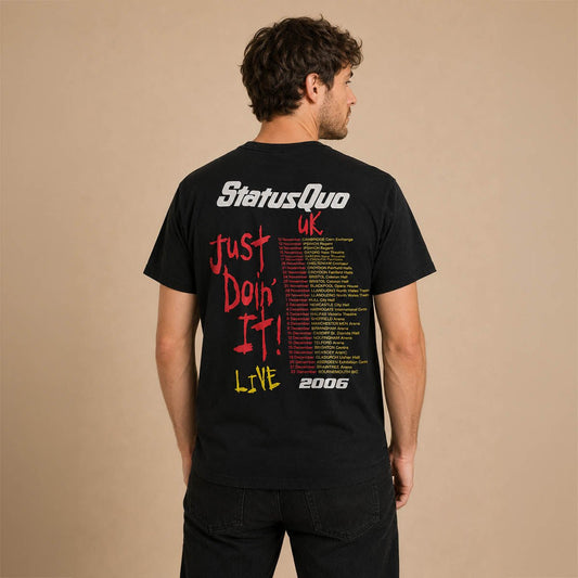 Status Quo Just Doin' It Live 2006 UK Tour T-Shirt XL Black Gildan – Music T-Shirt product photo 2 | RewearableUK